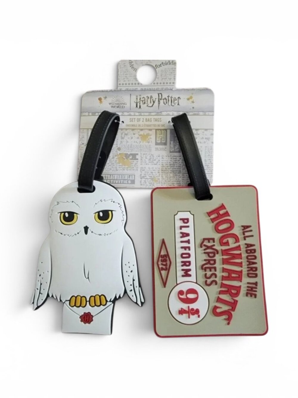 Harry Potter Hedwig Platform 9 3/4 Luggage Tag Set NWT Hogwarts Express Travel